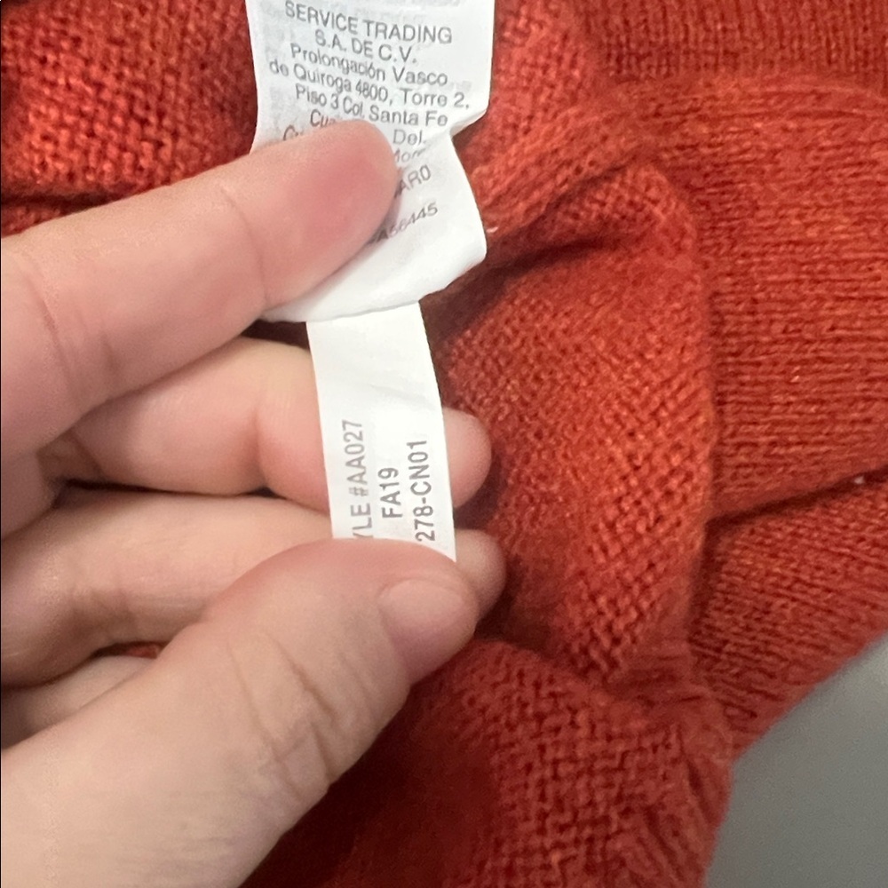 JCrew Factory Wool Blend Crewneck Sweater Orange Size Large - Picture 6 of 7